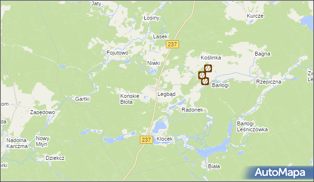 mapa Legbąd, Legbąd na mapie Targeo