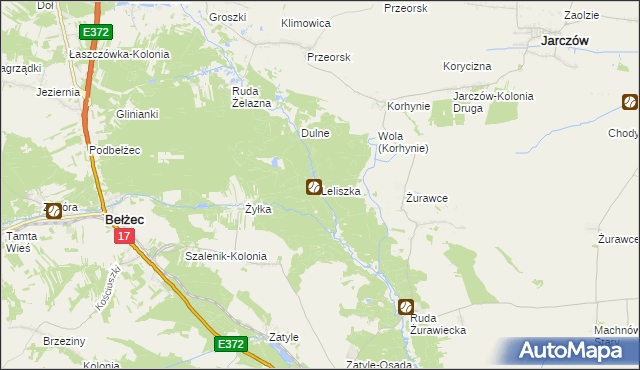 mapa Leliszka, Leliszka na mapie Targeo