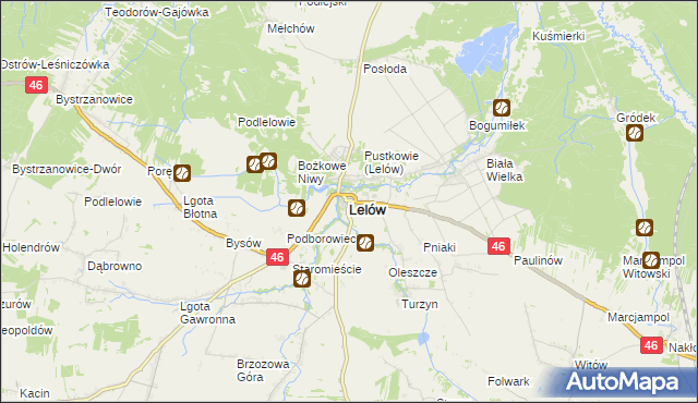 mapa Lelów, Lelów na mapie Targeo