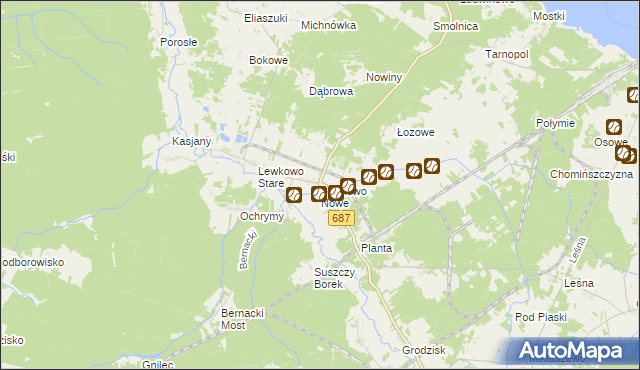 mapa Lewkowo Nowe, Lewkowo Nowe na mapie Targeo