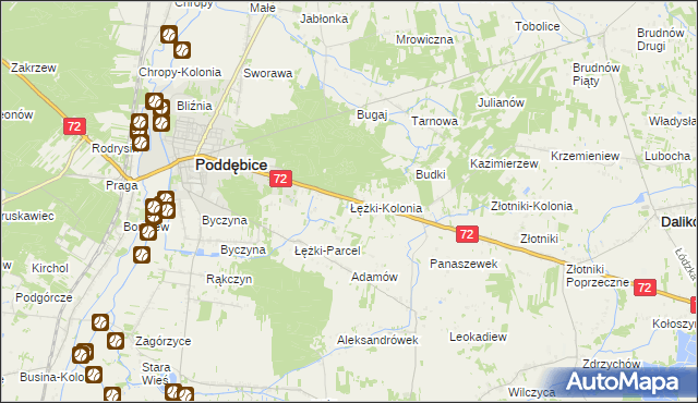 mapa Łężki-Kolonia, Łężki-Kolonia na mapie Targeo