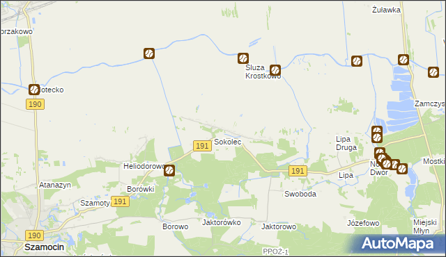 mapa Lipia Góra gmina Szamocin, Lipia Góra gmina Szamocin na mapie Targeo