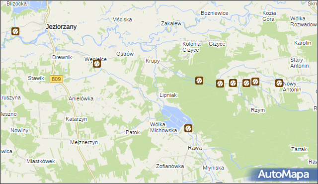 mapa Lipniak gmina Michów, Lipniak gmina Michów na mapie Targeo
