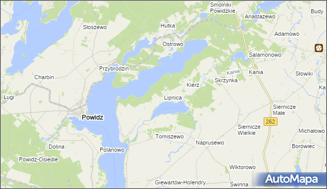 mapa Lipnica gmina Ostrowite, Lipnica gmina Ostrowite na mapie Targeo