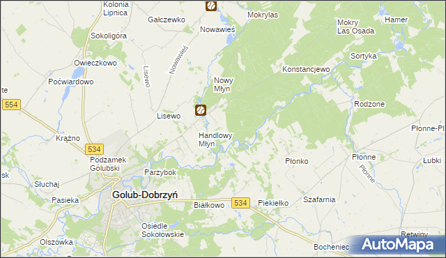 mapa Lisak, Lisak na mapie Targeo