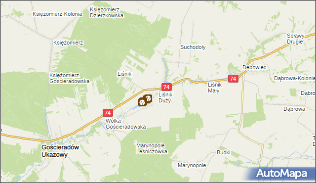 mapa Liśnik Duży, Liśnik Duży na mapie Targeo