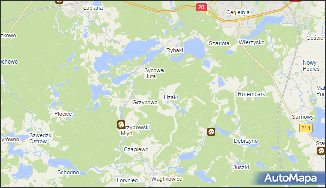 mapa Lizaki, Lizaki na mapie Targeo