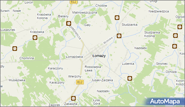 mapa Łomazy, Łomazy na mapie Targeo