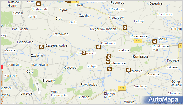 mapa Łososkowice, Łososkowice na mapie Targeo