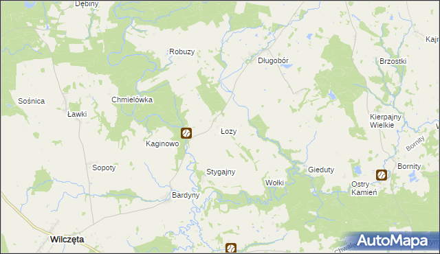 mapa Łozy gmina Płoskinia, Łozy gmina Płoskinia na mapie Targeo