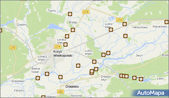 mapa Lubcz Wielki, Lubcz Wielki na mapie Targeo