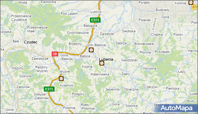 mapa Lubenia, Lubenia na mapie Targeo