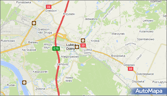 mapa Lubicz Górny, Lubicz Górny na mapie Targeo