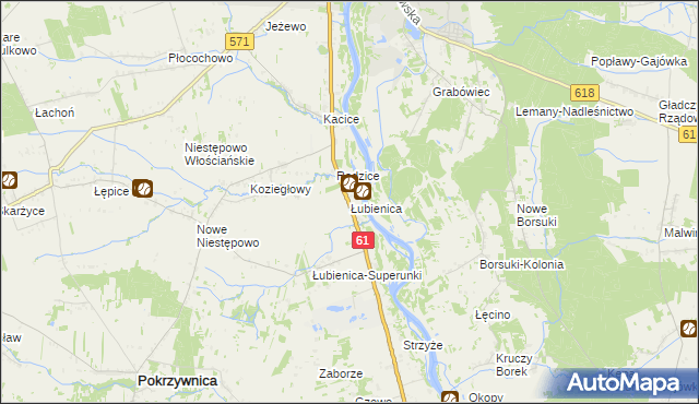 mapa Łubienica, Łubienica na mapie Targeo