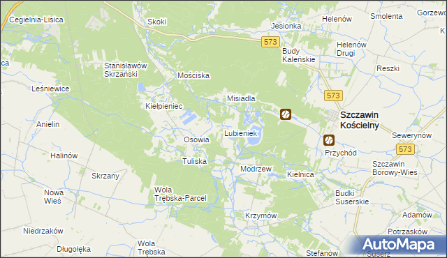 mapa Lubieniek, Lubieniek na mapie Targeo