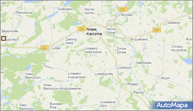 mapa Lubieszynek gmina Nowa Karczma, Lubieszynek gmina Nowa Karczma na mapie Targeo