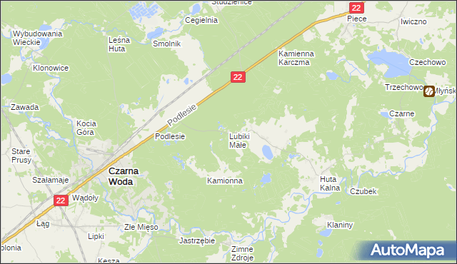 mapa Lubiki Małe, Lubiki Małe na mapie Targeo