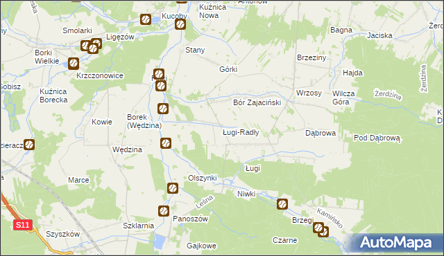 mapa Ługi-Radły, Ługi-Radły na mapie Targeo