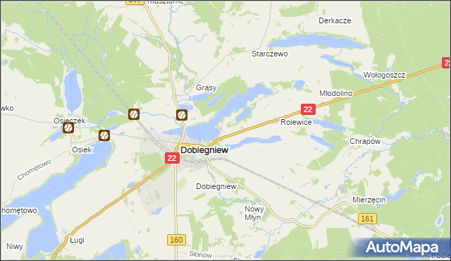 mapa Ługowo gmina Dobiegniew, Ługowo gmina Dobiegniew na mapie Targeo