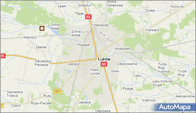 mapa Łuków, Łuków na mapie Targeo