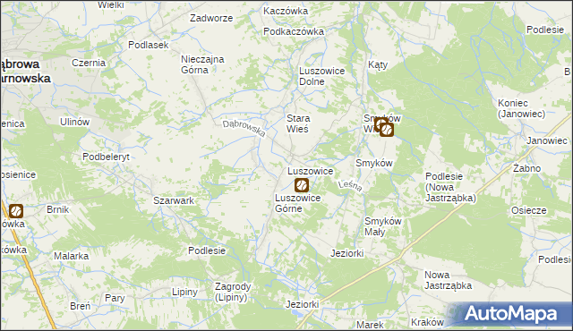 mapa Luszowice gmina Radgoszcz, Luszowice gmina Radgoszcz na mapie Targeo