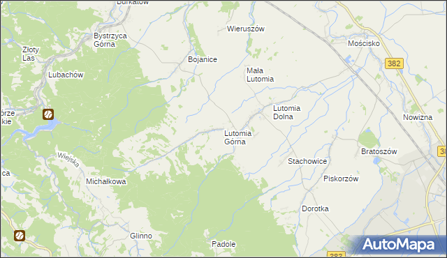 mapa Lutomia Górna, Lutomia Górna na mapie Targeo