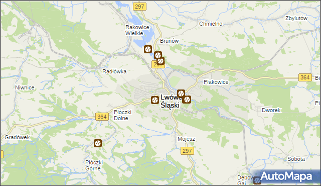 mapa Lwówek Śląski, Lwówek Śląski na mapie Targeo