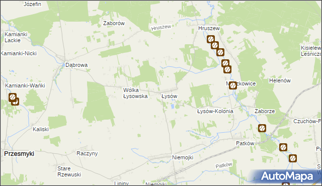 mapa Łysów gmina Przesmyki, Łysów gmina Przesmyki na mapie Targeo