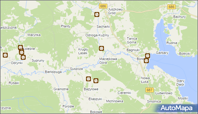 mapa Maciejkowa Góra, Maciejkowa Góra na mapie Targeo