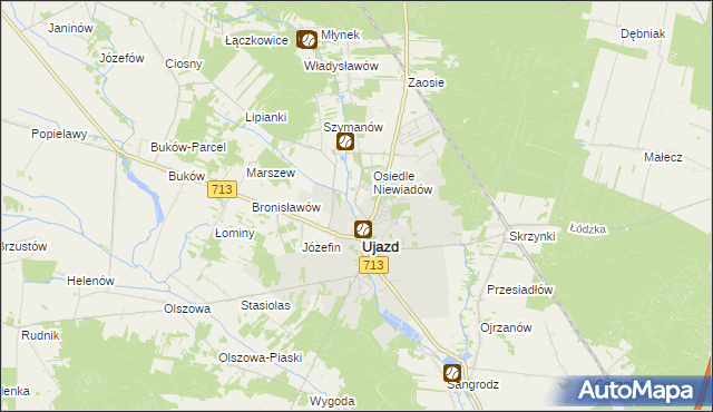 mapa Mącznik gmina Ujazd, Mącznik gmina Ujazd na mapie Targeo