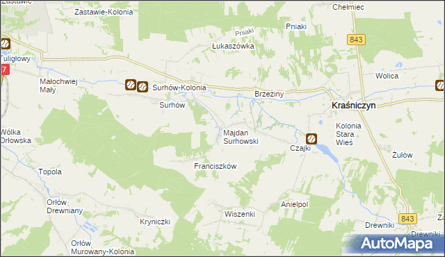 mapa Majdan Surhowski, Majdan Surhowski na mapie Targeo