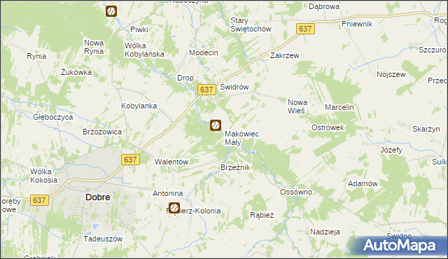 mapa Makówiec Mały, Makówiec Mały na mapie Targeo