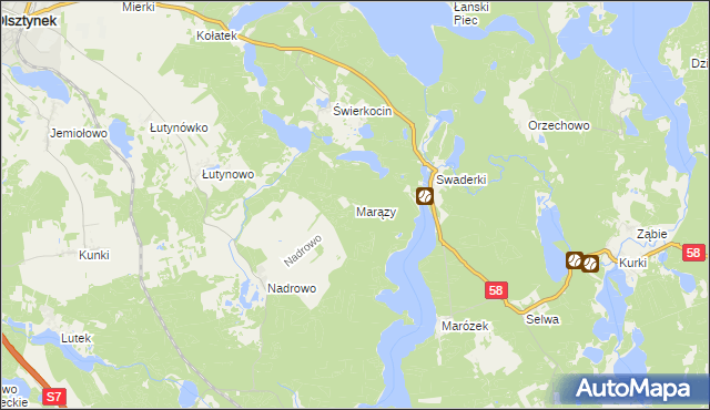 mapa Marązy, Marązy na mapie Targeo