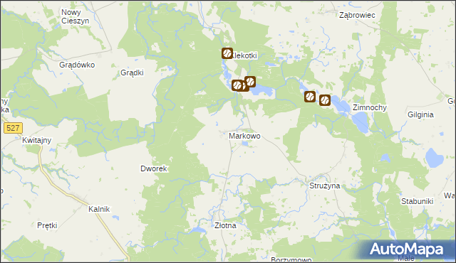 mapa Markowo gmina Morąg, Markowo gmina Morąg na mapie Targeo