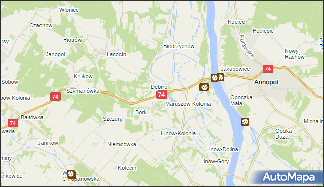 mapa Maruszów gmina Ożarów, Maruszów gmina Ożarów na mapie Targeo