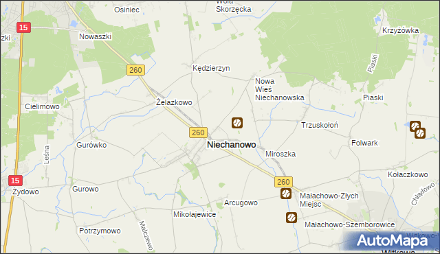 mapa Marysin gmina Niechanowo, Marysin gmina Niechanowo na mapie Targeo