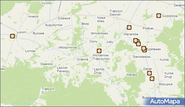 mapa Michalinów Trąbczyński, Michalinów Trąbczyński na mapie Targeo