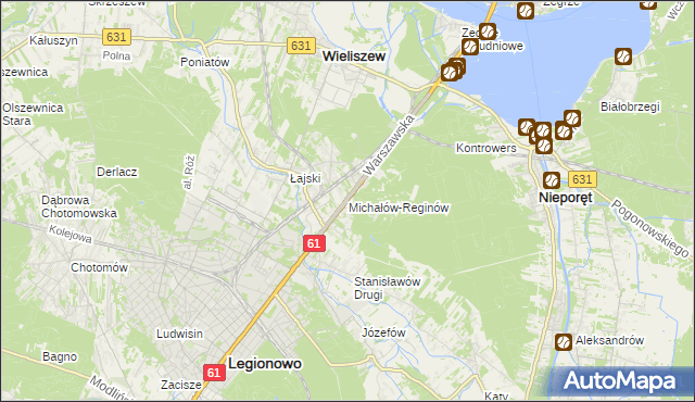 mapa Michałów-Reginów, Michałów-Reginów na mapie Targeo