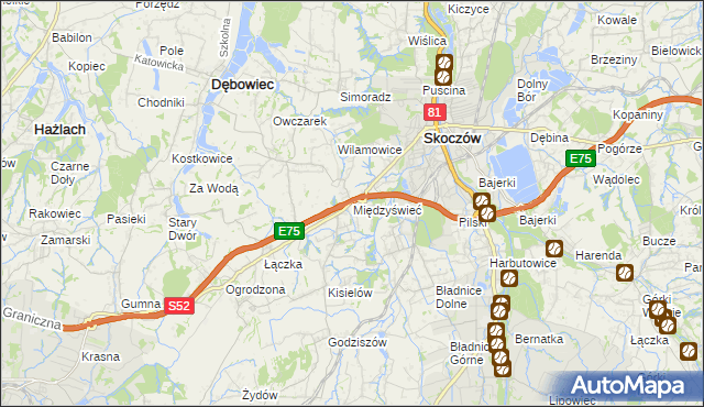 mapa Międzyświeć, Międzyświeć na mapie Targeo