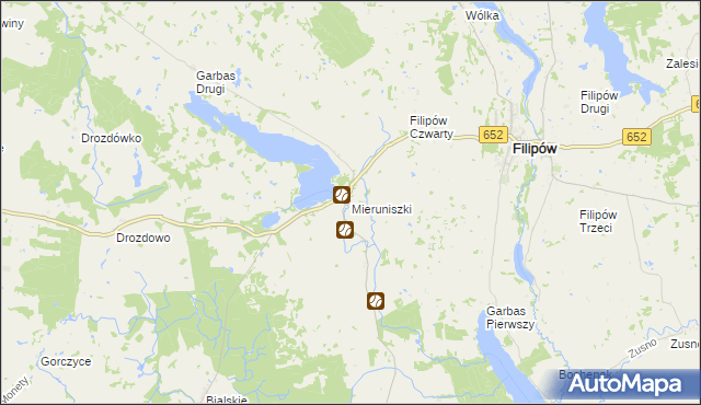 mapa Mieruniszki, Mieruniszki na mapie Targeo