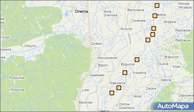 mapa Mikluszowice, Mikluszowice na mapie Targeo