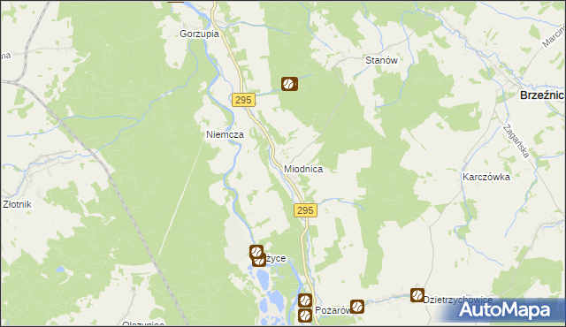 mapa Miodnica, Miodnica na mapie Targeo