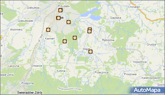 mapa Mlądz, Mlądz na mapie Targeo