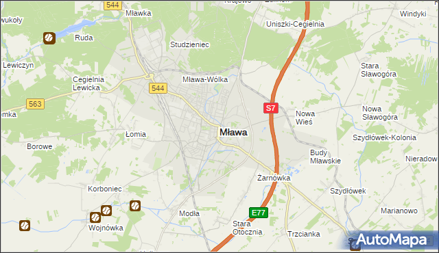 mapa Mława, Mława na mapie Targeo