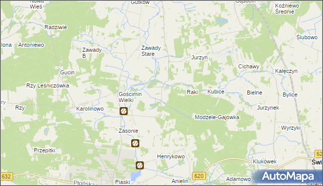 mapa Modzele-Bartłomieje, Modzele-Bartłomieje na mapie Targeo