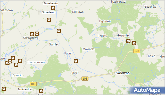 mapa Mokradła, Mokradła na mapie Targeo