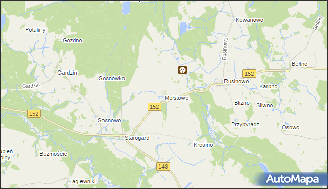 mapa Mołstowo gmina Resko, Mołstowo gmina Resko na mapie Targeo