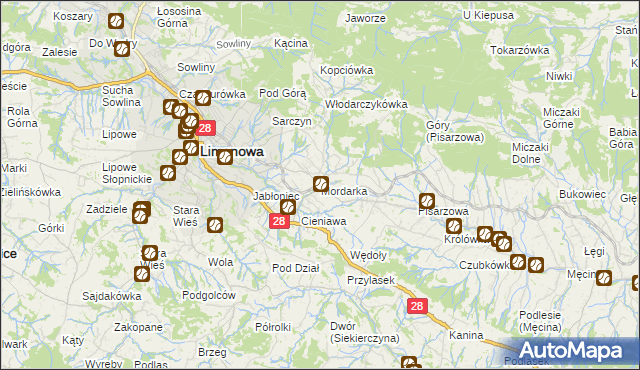 mapa Mordarka, Mordarka na mapie Targeo