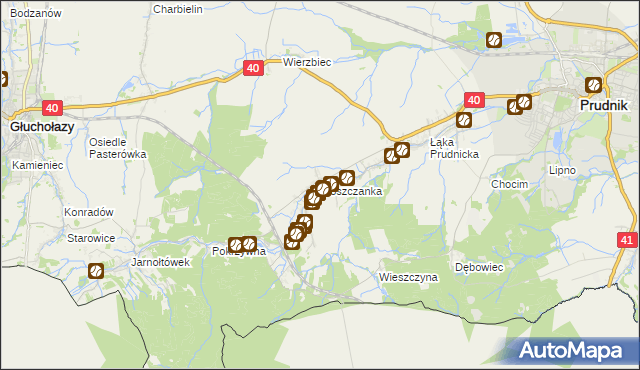 mapa Moszczanka gmina Prudnik, Moszczanka gmina Prudnik na mapie Targeo