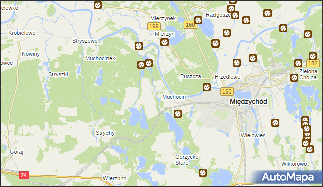 mapa Muchocin, Muchocin na mapie Targeo